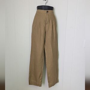 High Rise Pleated Linen Pants In Iced Coffee By Banana Republic Size 0